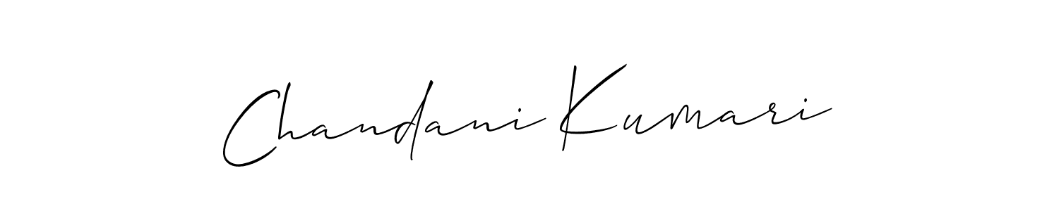 Similarly Allison_Script is the best handwritten signature design. Signature creator online .You can use it as an online autograph creator for name Chandani Kumari. Chandani Kumari signature style 2 images and pictures png