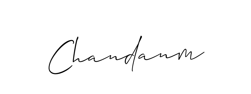 Design your own signature with our free online signature maker. With this signature software, you can create a handwritten (Allison_Script) signature for name Chandanm. Chandanm signature style 2 images and pictures png