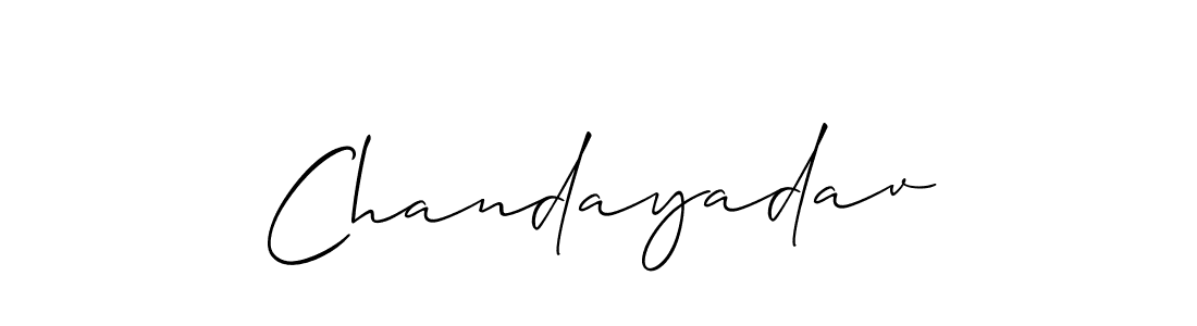 How to make Chandayadav name signature. Use Allison_Script style for creating short signs online. This is the latest handwritten sign. Chandayadav signature style 2 images and pictures png