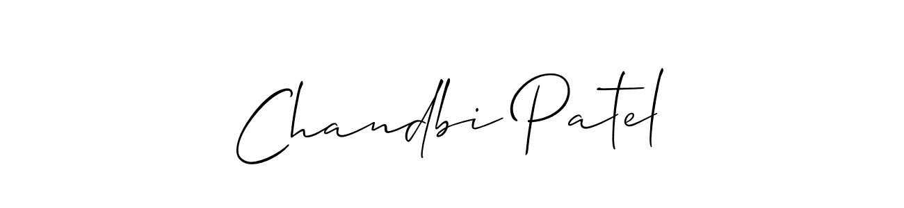 Design your own signature with our free online signature maker. With this signature software, you can create a handwritten (Allison_Script) signature for name Chandbi Patel. Chandbi Patel signature style 2 images and pictures png