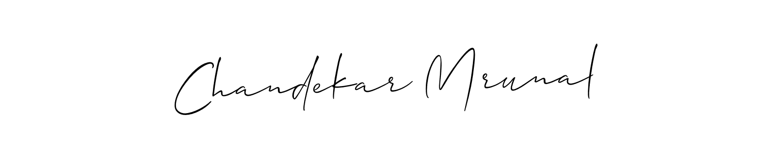 Chandekar Mrunal stylish signature style. Best Handwritten Sign (Allison_Script) for my name. Handwritten Signature Collection Ideas for my name Chandekar Mrunal. Chandekar Mrunal signature style 2 images and pictures png