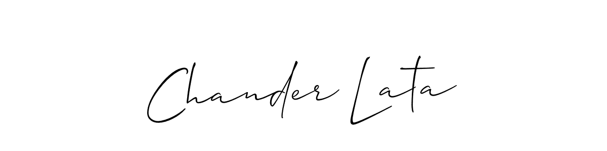 How to make Chander Lata name signature. Use Allison_Script style for creating short signs online. This is the latest handwritten sign. Chander Lata signature style 2 images and pictures png