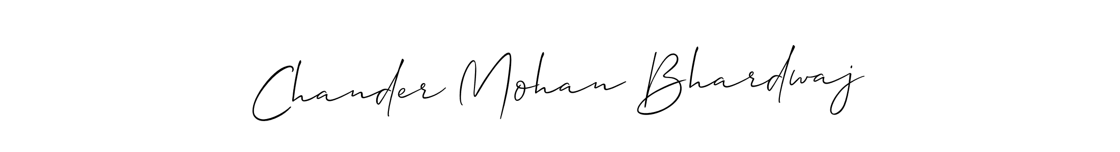 How to make Chander Mohan Bhardwaj name signature. Use Allison_Script style for creating short signs online. This is the latest handwritten sign. Chander Mohan Bhardwaj signature style 2 images and pictures png