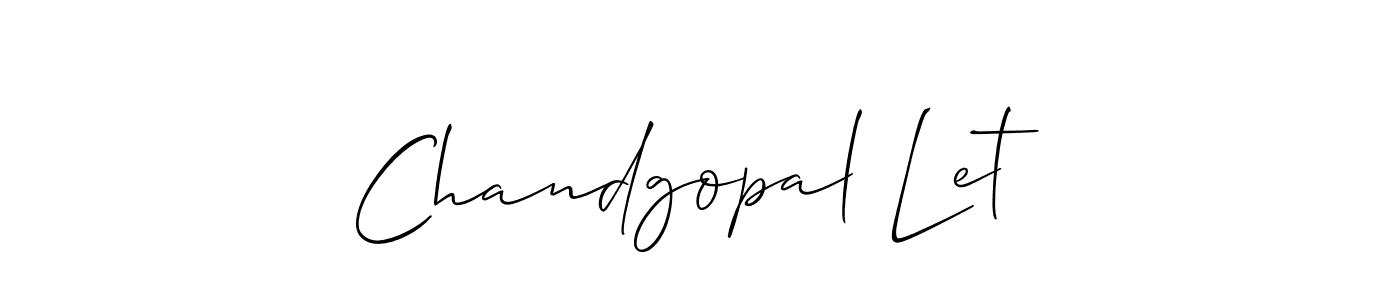 How to make Chandgopal Let signature? Allison_Script is a professional autograph style. Create handwritten signature for Chandgopal Let name. Chandgopal Let signature style 2 images and pictures png