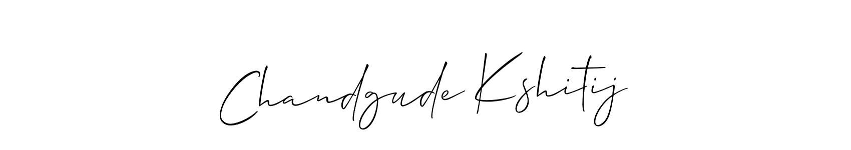 How to make Chandgude Kshitij name signature. Use Allison_Script style for creating short signs online. This is the latest handwritten sign. Chandgude Kshitij signature style 2 images and pictures png