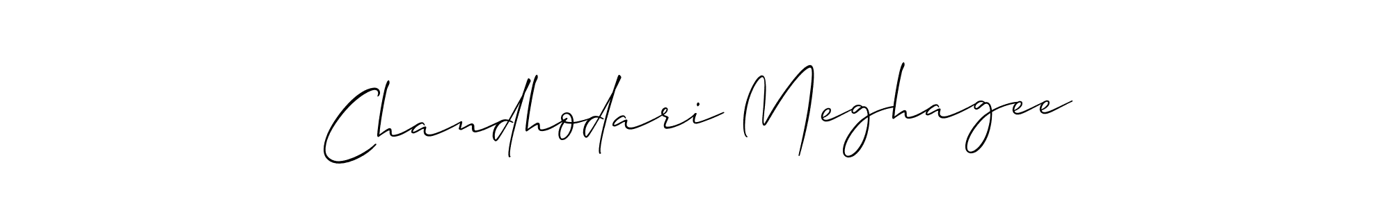 Design your own signature with our free online signature maker. With this signature software, you can create a handwritten (Allison_Script) signature for name Chandhodari Meghagee. Chandhodari Meghagee signature style 2 images and pictures png