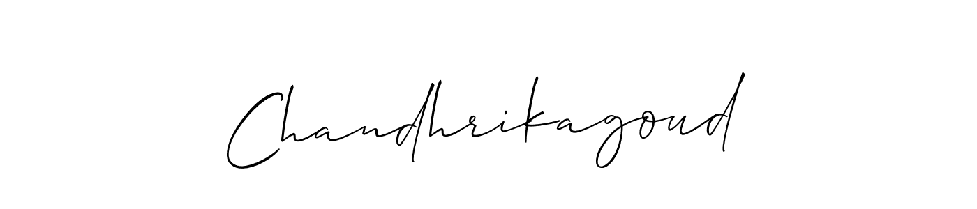 Design your own signature with our free online signature maker. With this signature software, you can create a handwritten (Allison_Script) signature for name Chandhrikagoud. Chandhrikagoud signature style 2 images and pictures png