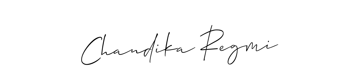 You should practise on your own different ways (Allison_Script) to write your name (Chandika Regmi) in signature. don't let someone else do it for you. Chandika Regmi signature style 2 images and pictures png