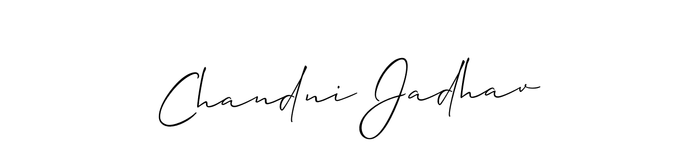 It looks lik you need a new signature style for name Chandni Jadhav. Design unique handwritten (Allison_Script) signature with our free signature maker in just a few clicks. Chandni Jadhav signature style 2 images and pictures png