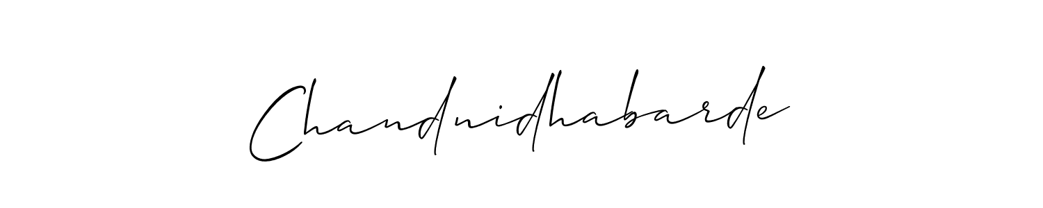 How to make Chandnidhabarde name signature. Use Allison_Script style for creating short signs online. This is the latest handwritten sign. Chandnidhabarde signature style 2 images and pictures png