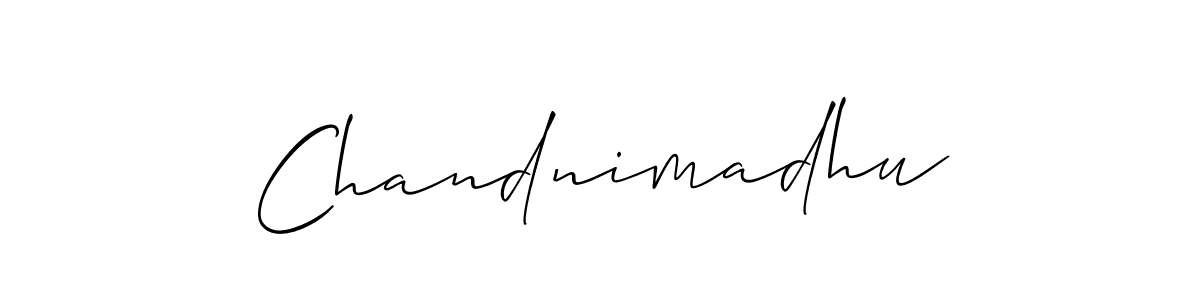 Design your own signature with our free online signature maker. With this signature software, you can create a handwritten (Allison_Script) signature for name Chandnimadhu. Chandnimadhu signature style 2 images and pictures png