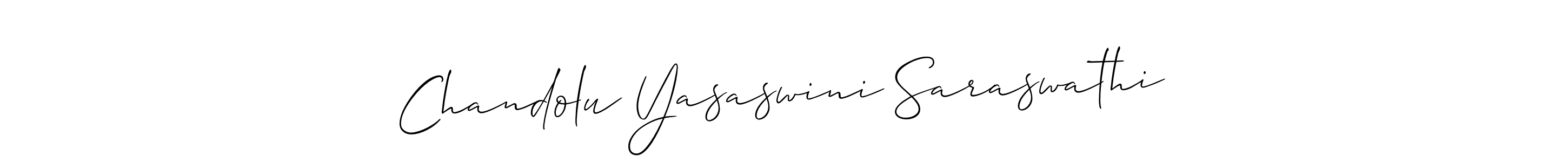 Design your own signature with our free online signature maker. With this signature software, you can create a handwritten (Allison_Script) signature for name Chandolu Yasaswini Saraswathi. Chandolu Yasaswini Saraswathi signature style 2 images and pictures png