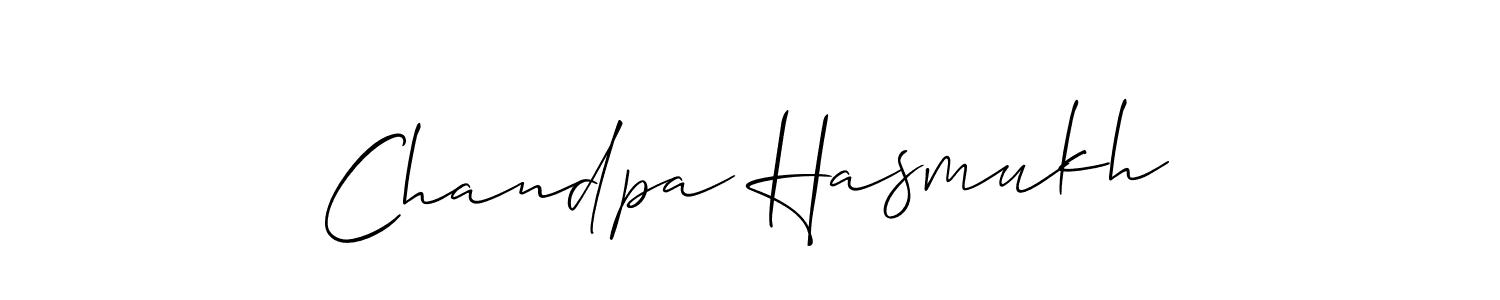 Make a beautiful signature design for name Chandpa Hasmukh. With this signature (Allison_Script) style, you can create a handwritten signature for free. Chandpa Hasmukh signature style 2 images and pictures png