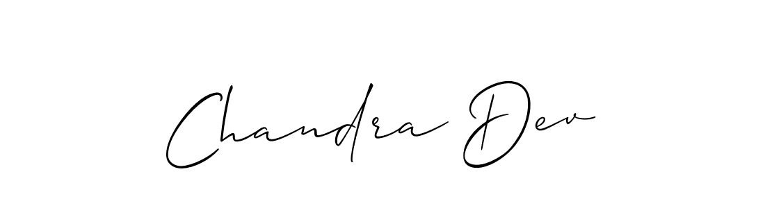 The best way (Allison_Script) to make a short signature is to pick only two or three words in your name. The name Chandra Dev include a total of six letters. For converting this name. Chandra Dev signature style 2 images and pictures png