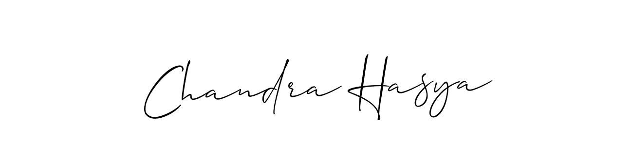 The best way (Allison_Script) to make a short signature is to pick only two or three words in your name. The name Chandra Hasya include a total of six letters. For converting this name. Chandra Hasya signature style 2 images and pictures png