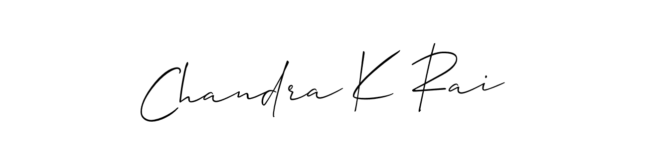 Use a signature maker to create a handwritten signature online. With this signature software, you can design (Allison_Script) your own signature for name Chandra K Rai. Chandra K Rai signature style 2 images and pictures png