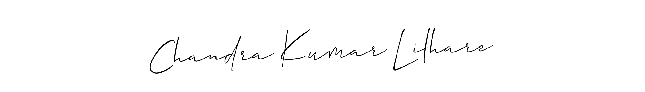 The best way (Allison_Script) to make a short signature is to pick only two or three words in your name. The name Chandra Kumar Lilhare include a total of six letters. For converting this name. Chandra Kumar Lilhare signature style 2 images and pictures png