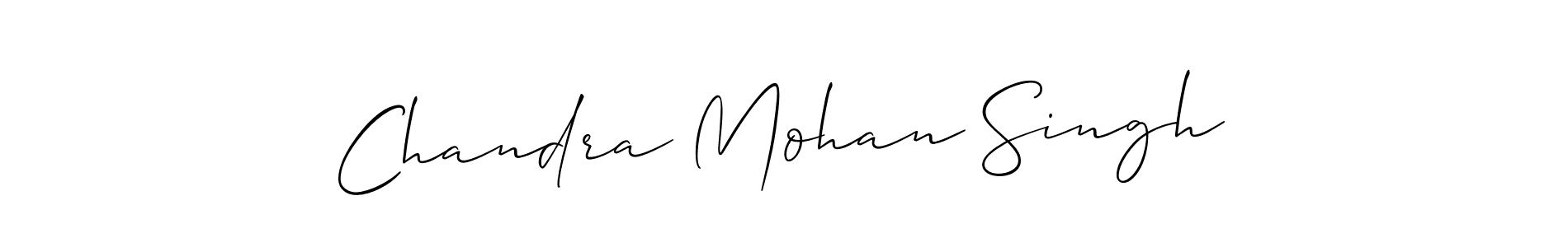 The best way (Allison_Script) to make a short signature is to pick only two or three words in your name. The name Chandra Mohan Singh include a total of six letters. For converting this name. Chandra Mohan Singh signature style 2 images and pictures png