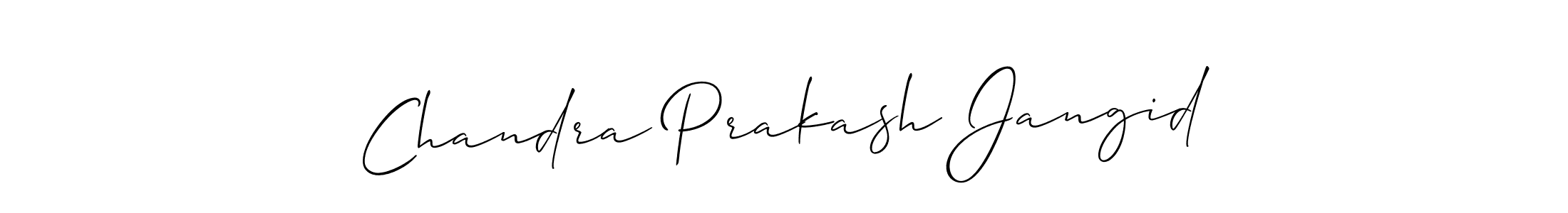 How to make Chandra Prakash Jangid name signature. Use Allison_Script style for creating short signs online. This is the latest handwritten sign. Chandra Prakash Jangid signature style 2 images and pictures png