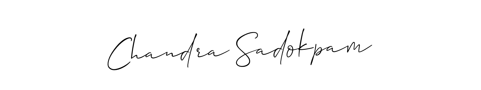 Use a signature maker to create a handwritten signature online. With this signature software, you can design (Allison_Script) your own signature for name Chandra Sadokpam. Chandra Sadokpam signature style 2 images and pictures png