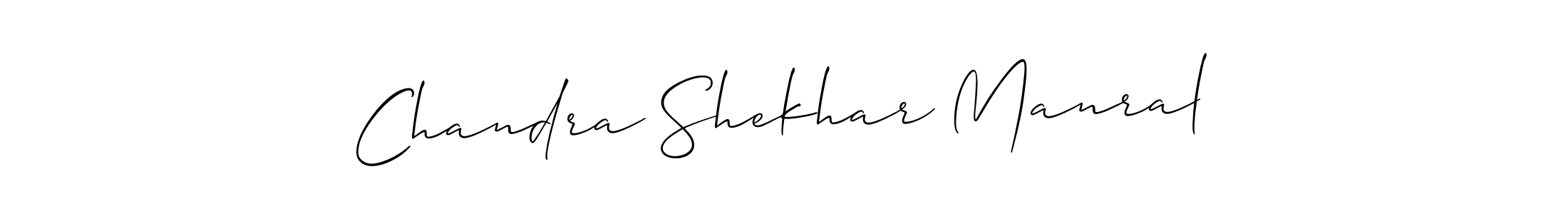 Use a signature maker to create a handwritten signature online. With this signature software, you can design (Allison_Script) your own signature for name Chandra Shekhar Manral. Chandra Shekhar Manral signature style 2 images and pictures png