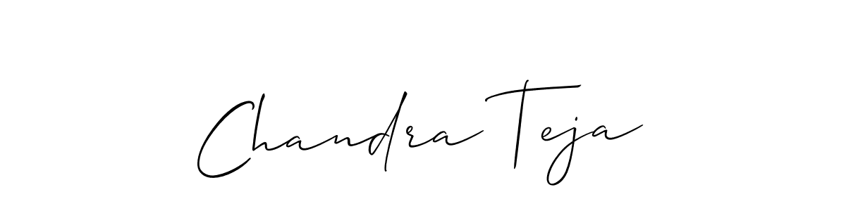 Make a short Chandra Teja signature style. Manage your documents anywhere anytime using Allison_Script. Create and add eSignatures, submit forms, share and send files easily. Chandra Teja signature style 2 images and pictures png