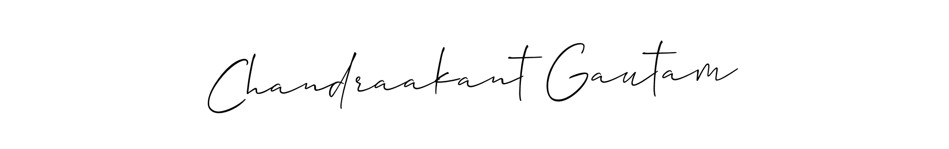Make a beautiful signature design for name Chandraakant Gautam. With this signature (Allison_Script) style, you can create a handwritten signature for free. Chandraakant Gautam signature style 2 images and pictures png