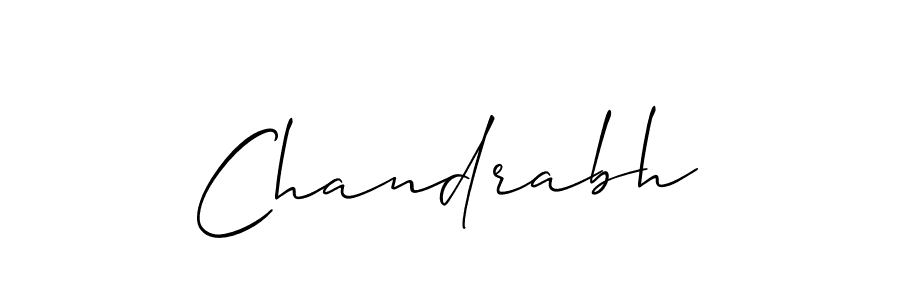 Design your own signature with our free online signature maker. With this signature software, you can create a handwritten (Allison_Script) signature for name Chandrabh. Chandrabh signature style 2 images and pictures png