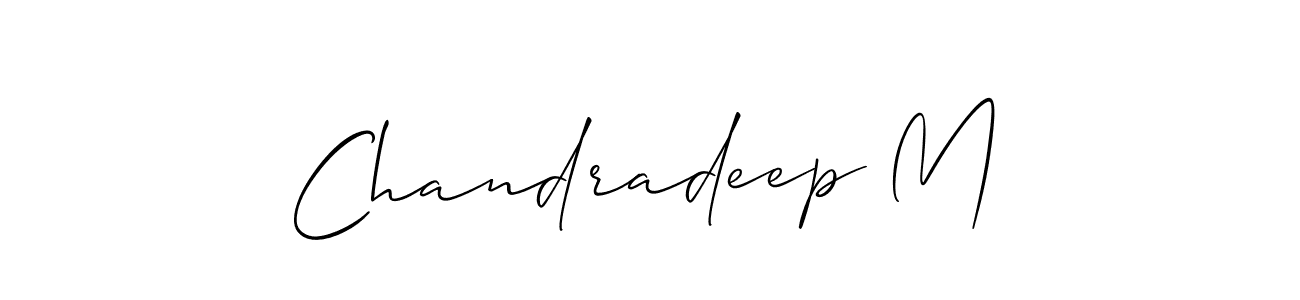 Design your own signature with our free online signature maker. With this signature software, you can create a handwritten (Allison_Script) signature for name Chandradeep M. Chandradeep M signature style 2 images and pictures png