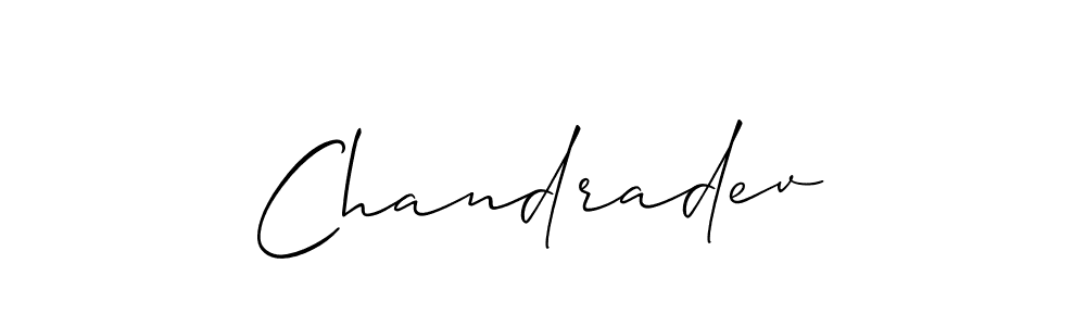 Create a beautiful signature design for name Chandradev. With this signature (Allison_Script) fonts, you can make a handwritten signature for free. Chandradev signature style 2 images and pictures png