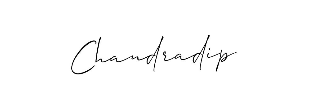 Make a beautiful signature design for name Chandradip. With this signature (Allison_Script) style, you can create a handwritten signature for free. Chandradip signature style 2 images and pictures png