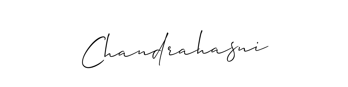 The best way (Allison_Script) to make a short signature is to pick only two or three words in your name. The name Chandrahasni include a total of six letters. For converting this name. Chandrahasni signature style 2 images and pictures png