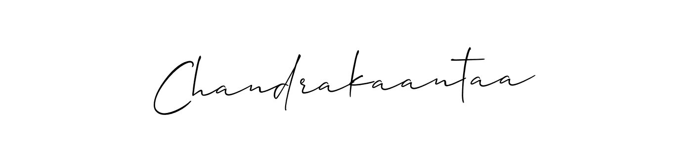 How to Draw Chandrakaantaa signature style? Allison_Script is a latest design signature styles for name Chandrakaantaa. Chandrakaantaa signature style 2 images and pictures png