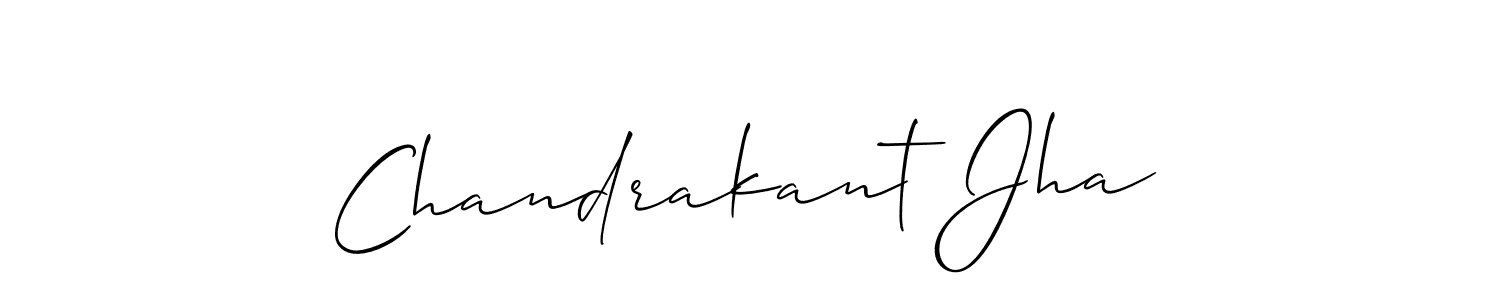 How to make Chandrakant Jha name signature. Use Allison_Script style for creating short signs online. This is the latest handwritten sign. Chandrakant Jha signature style 2 images and pictures png