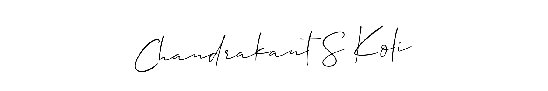 How to make Chandrakant S Koli name signature. Use Allison_Script style for creating short signs online. This is the latest handwritten sign. Chandrakant S Koli signature style 2 images and pictures png