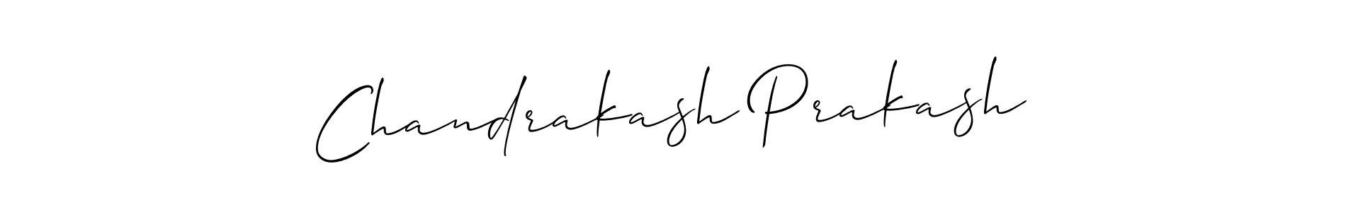 How to make Chandrakash Prakash name signature. Use Allison_Script style for creating short signs online. This is the latest handwritten sign. Chandrakash Prakash signature style 2 images and pictures png