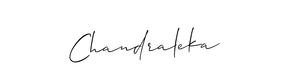 How to make Chandraleka signature? Allison_Script is a professional autograph style. Create handwritten signature for Chandraleka name. Chandraleka signature style 2 images and pictures png