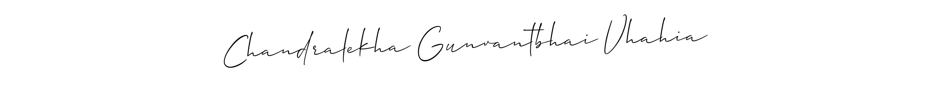 Chandralekha Gunvantbhai Vhahia stylish signature style. Best Handwritten Sign (Allison_Script) for my name. Handwritten Signature Collection Ideas for my name Chandralekha Gunvantbhai Vhahia. Chandralekha Gunvantbhai Vhahia signature style 2 images and pictures png