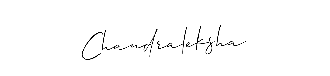 Make a beautiful signature design for name Chandraleksha. With this signature (Allison_Script) style, you can create a handwritten signature for free. Chandraleksha signature style 2 images and pictures png