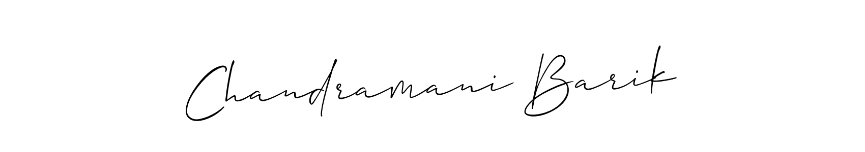 Allison_Script is a professional signature style that is perfect for those who want to add a touch of class to their signature. It is also a great choice for those who want to make their signature more unique. Get Chandramani Barik name to fancy signature for free. Chandramani Barik signature style 2 images and pictures png