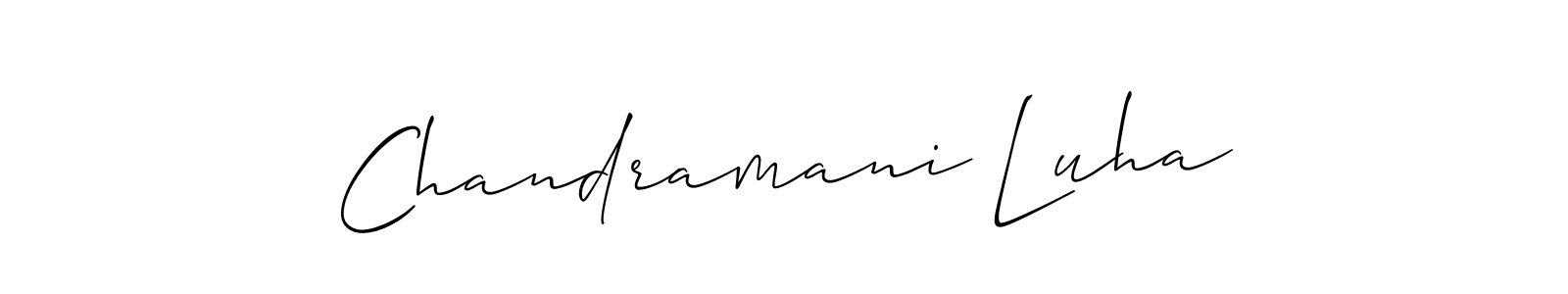 How to make Chandramani Luha name signature. Use Allison_Script style for creating short signs online. This is the latest handwritten sign. Chandramani Luha signature style 2 images and pictures png