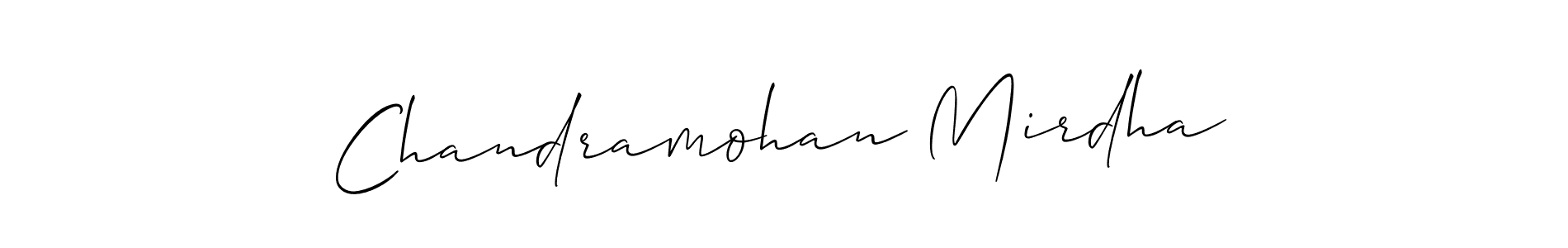 You should practise on your own different ways (Allison_Script) to write your name (Chandramohan Mirdha) in signature. don't let someone else do it for you. Chandramohan Mirdha signature style 2 images and pictures png