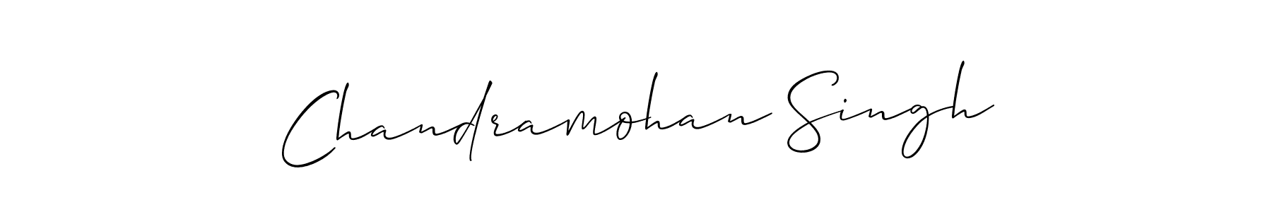 Allison_Script is a professional signature style that is perfect for those who want to add a touch of class to their signature. It is also a great choice for those who want to make their signature more unique. Get Chandramohan Singh name to fancy signature for free. Chandramohan Singh signature style 2 images and pictures png