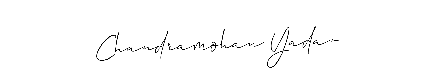 The best way (Allison_Script) to make a short signature is to pick only two or three words in your name. The name Chandramohan Yadav include a total of six letters. For converting this name. Chandramohan Yadav signature style 2 images and pictures png