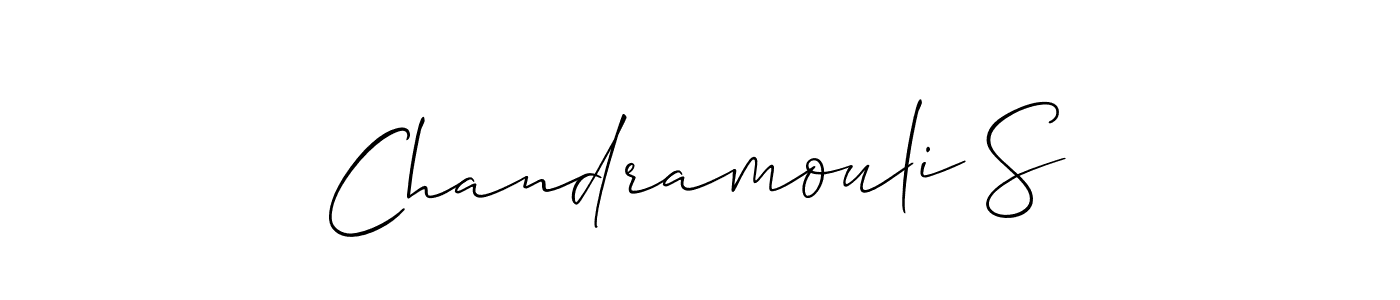 Design your own signature with our free online signature maker. With this signature software, you can create a handwritten (Allison_Script) signature for name Chandramouli S. Chandramouli S signature style 2 images and pictures png