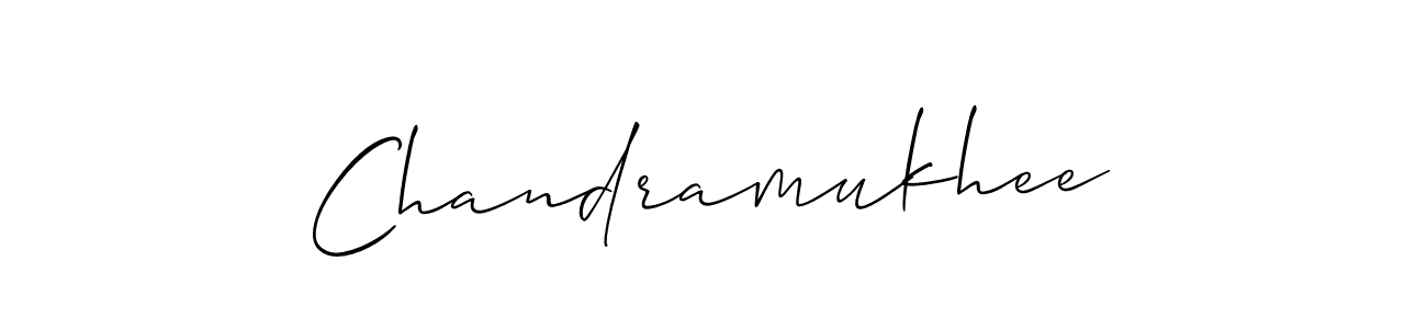 How to make Chandramukhee signature? Allison_Script is a professional autograph style. Create handwritten signature for Chandramukhee name. Chandramukhee signature style 2 images and pictures png