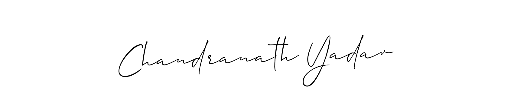 You should practise on your own different ways (Allison_Script) to write your name (Chandranath Yadav) in signature. don't let someone else do it for you. Chandranath Yadav signature style 2 images and pictures png