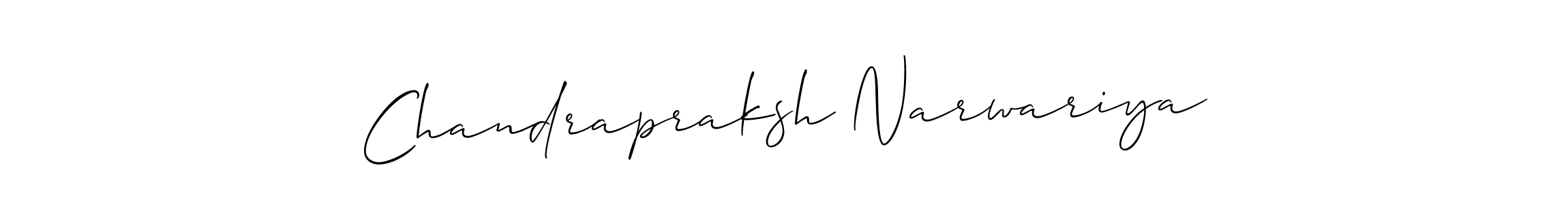 Create a beautiful signature design for name Chandrapraksh Narwariya. With this signature (Allison_Script) fonts, you can make a handwritten signature for free. Chandrapraksh Narwariya signature style 2 images and pictures png