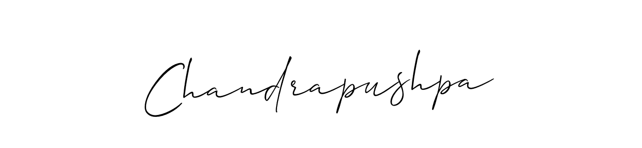 How to make Chandrapushpa signature? Allison_Script is a professional autograph style. Create handwritten signature for Chandrapushpa name. Chandrapushpa signature style 2 images and pictures png