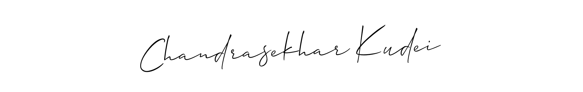 How to make Chandrasekhar Kudei name signature. Use Allison_Script style for creating short signs online. This is the latest handwritten sign. Chandrasekhar Kudei signature style 2 images and pictures png